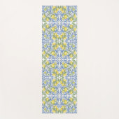 Lemon Citrus Blue Mediterranean Tile Pattern Yogamat (Voorkant)