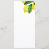 Lemon Citrus Branch Greenery Vrijgezellenfeest Menu (Achterkant)