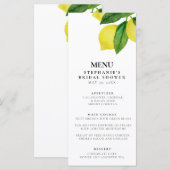 Lemon Citrus Branch Greenery Vrijgezellenfeest Menu (Voorkant / Achterkant)