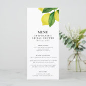 Lemon Citrus Branch Greenery Vrijgezellenfeest Menu (Staand voorkant)
