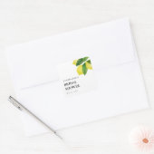 Lemon Citrus Branch Greenery Vrijgezellenfeest Vierkante Sticker (Envelop)