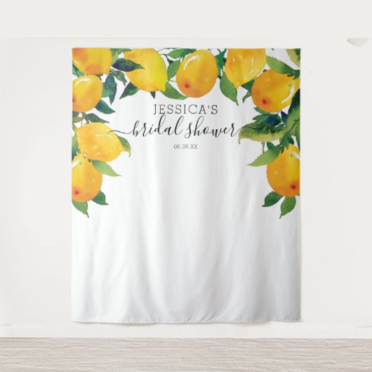 Lemon Citrus Bridal Main Squeeze Welcome Sign Wandkleed (Voorkant)