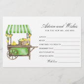 Lemon Citrus - Bridal Shower Advice and Wishes Briefpapier (Voorkant)