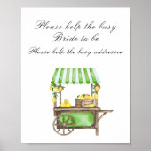 Lemon Citrus bridal shower  - help the busy bride Poster (Voorkant)