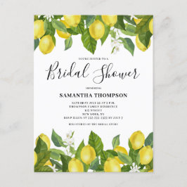 Lemon Citrus Bridal Shower Invitation Briefkaart
