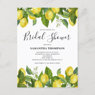 Lemon Citrus Bridal Shower Invitation Briefkaart