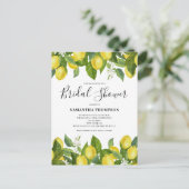 Lemon Citrus Bridal Shower Invitation Briefkaart (Staand voorkant)