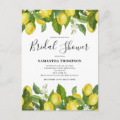 Lemon Citrus Bridal Shower Invitation Briefkaart (Voorkant)