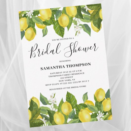 Lemon Citrus Bridal Shower Kaart