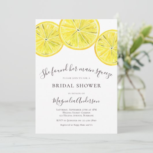 Lemon Citrus Bridal Shower Kaart (Staand voorkant)