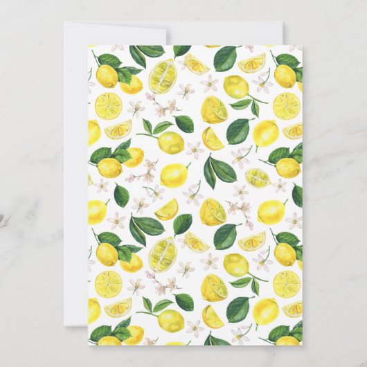 Lemon Citrus Bridal Shower Kaart (Achterkant)