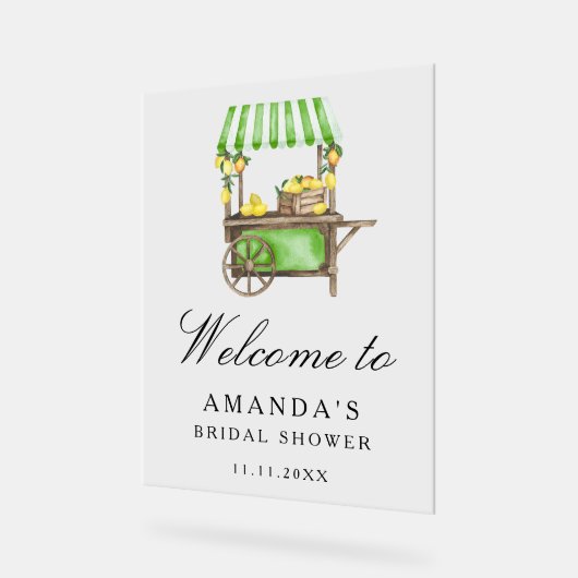 Lemon Citrus - bridal shower welcome sign Acryl Bord (Hoek)