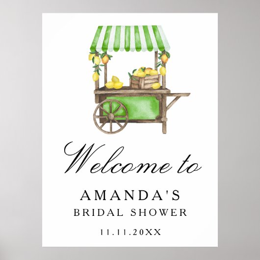 Lemon Citrus - bridal shower welcome sign Poster (Voorkant)