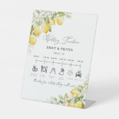 Lemon Citrus bruiloft tijdlijn teken Reclamebord Met Voetstuk (Voorkant)
