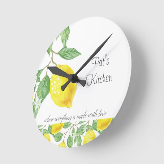 Lemon Citrus Custom Kitchen Wall Clock Ronde Klok (Hoek)