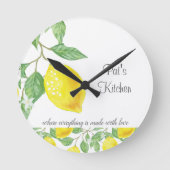 Lemon Citrus Custom Kitchen Wall Clock Ronde Klok (Voorkant)