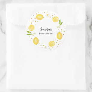 Lemon Citrus en Gold Ronde Sticker