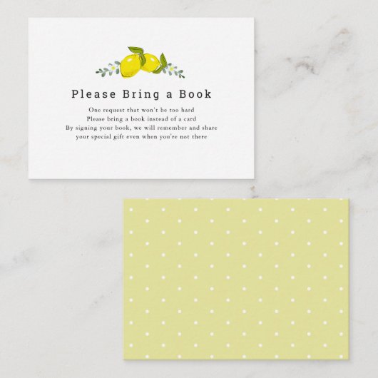 Lemon Citrus Floral, alsjeblieft, breng een boek m Informatiekaartje (Voorkant / Achterkant)