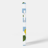 Lemon Citrus Floral Greenery Blue White Striped Case-Mate iPhone Case (Achterkant / Links)