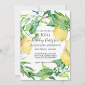 Lemon Citrus Floral Leaf Waterverf 30e verjaardag Kaart (Voorkant)