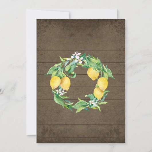 Lemon Citrus Floral Leaf Waterverf 30e verjaardag Kaart (Achterkant)