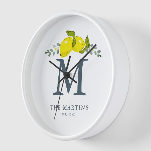 Lemon Citrus Floral White Monogram (Hoek)