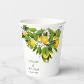 Lemon Citrus Fruit Cocktail Papieren Bekers (Achterkant)