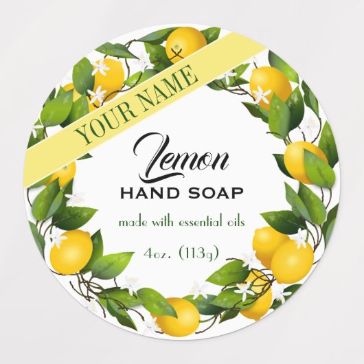 Lemon Citrus Fruit Labels (Design 2)