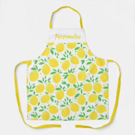 Lemon Citrus Fruit Orchard Pattern Women's Cooking Schort