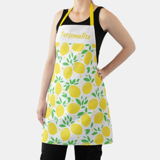 Lemon Citrus Fruit Orchard Pattern Women's Cooking Schort (Insitu)