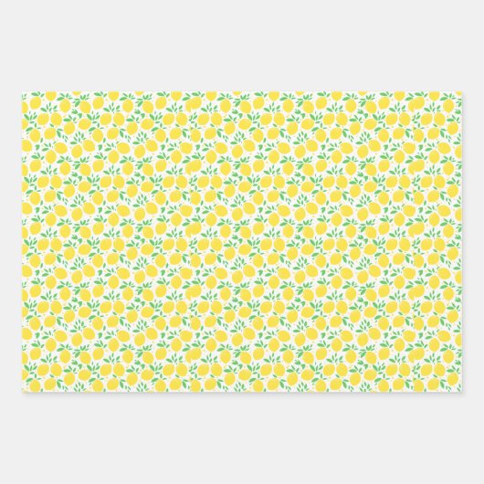 Lemon Citrus Fruit Orchard Theme Patroon Inpakpapier Vel (Voorkant 2)