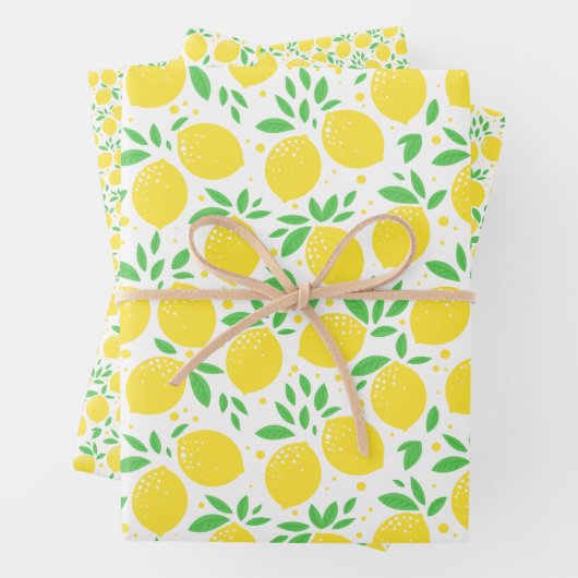 Lemon Citrus Fruit Orchard Theme Patroon Inpakpapier Vel (In situ)