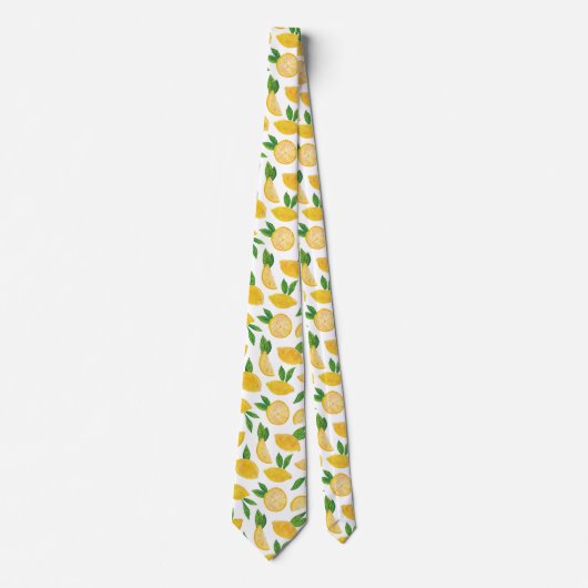 Lemon Citrus Fruit Pattern Stropdas (Voorkant)