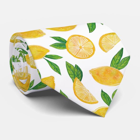 Lemon Citrus Fruit Pattern Stropdas (Opgerold)