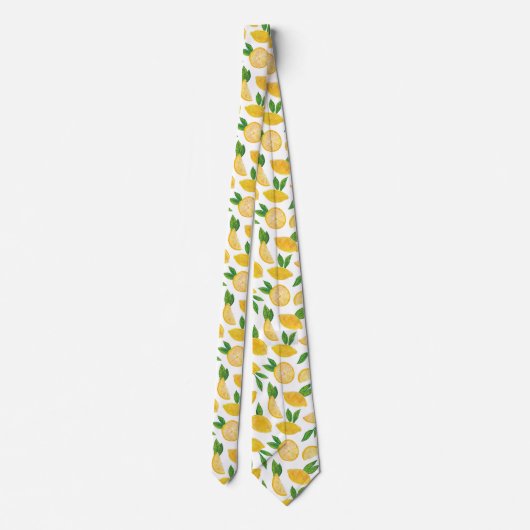 Lemon Citrus Fruit Pattern Stropdas (Achterkant)