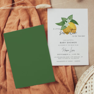 Lemon Citrus Fruit Summer Baby shower Invitation Kaart