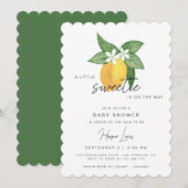 Lemon Citrus Fruit Summer Baby shower Invitation Kaart (Voorkant / Achterkant)