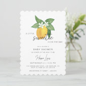 Lemon Citrus Fruit Summer Baby shower Invitation Kaart (Staand voorkant)