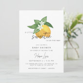 Lemon Citrus Fruit Summer Baby shower Invitation Kaart (Staand voorkant)
