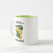 Lemon Citrus Fruit Tweekleurige Koffiemok (Voorkant links)