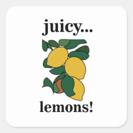 Lemon Citrus Fruit Vierkante Sticker