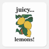 Lemon Citrus Fruit Vierkante Sticker (Voorkant)