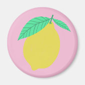 Lemon Citrus Fruity Fun op roze Magneet (Voorkant)