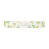 Lemon Citrus Green Wedding Invitation Belly Band Uitnodigingen Wikkel (Vlak)