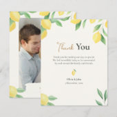 Lemon Citrus Green Wedding with Photo Back Bedankkaart (Voorkant / Achterkant)