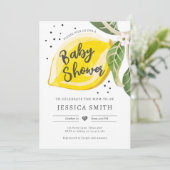 Lemon Citrus Greenery Summer Baby shower Kaart (Staand voorkant)