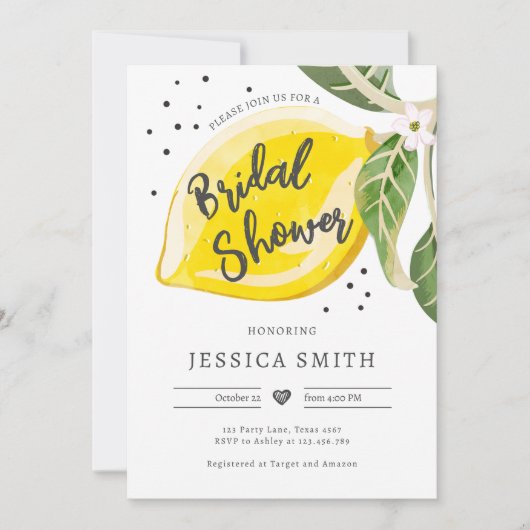 Lemon Citrus Greenery Summer Vrijgezellenfeest Kaart (Voorkant)