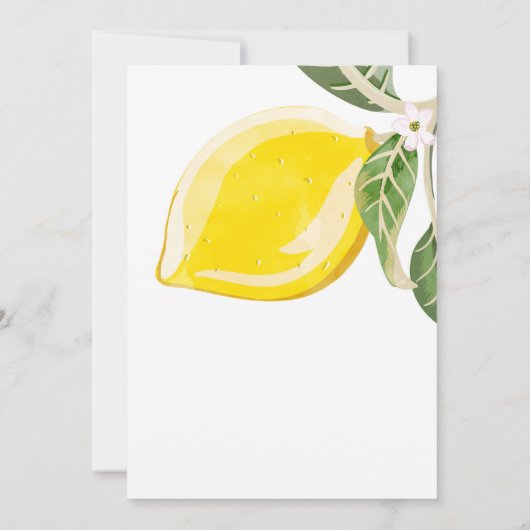 Lemon Citrus Greenery Summer Vrijgezellenfeest Kaart (Achterkant)