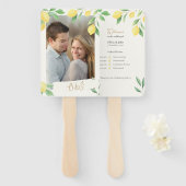 Lemon Citrus Greenery Wedding Ceremony Fan Program Handwaaier (Voorkant en achterkant)