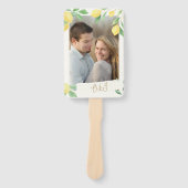 Lemon Citrus Greenery Wedding Ceremony Fan Program Handwaaier (Voorkant)